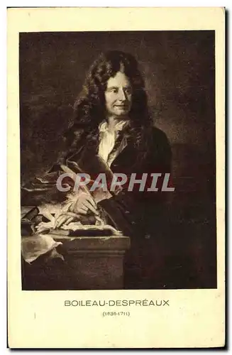 Cartes postales Boileau Despreaux 1636 1711