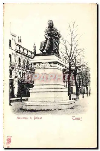 Cartes postales Tours Monument de Balzac