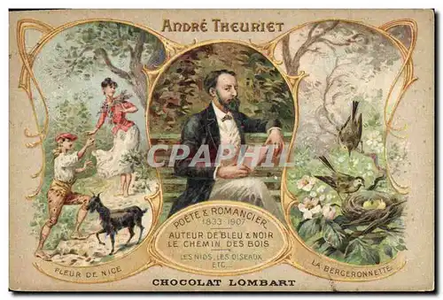 Cartes postales Andre Theuriet Poete et Romancier Fleur de Nice La Bergeronnette Chevre Le chemin des bois