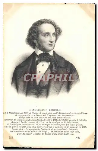 Cartes postales Mendelssohn Bartoldi