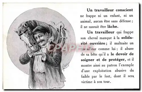 Cartes postales Equitation Hippisme Cheval Un travailleur conscient