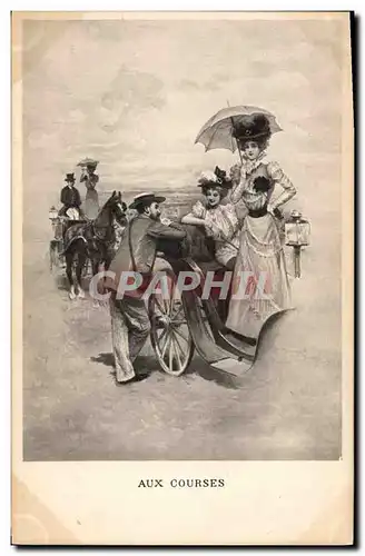 Cartes postales Equitation Hippisme Cheval Aux courses Caleche