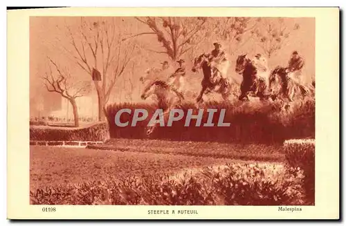 Cartes postales Equitation Hippisme Cheval Steeple a Auteuil