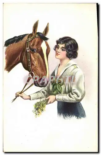 Cartes postales Equitation Hippisme Cheval Femme