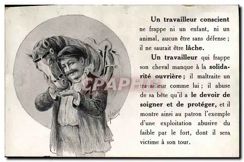 Cartes postales Equitation Hippisme Cheval Un travailleur conscient