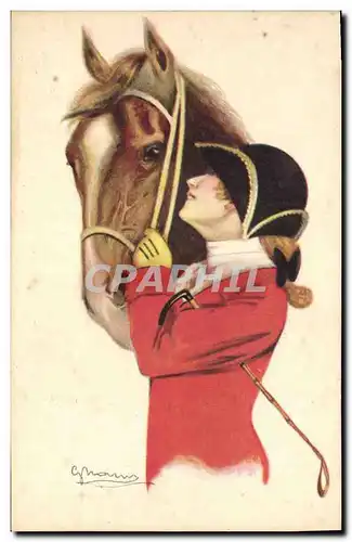 Ansichtskarte AK Equitation Hippisme Cheval Femme