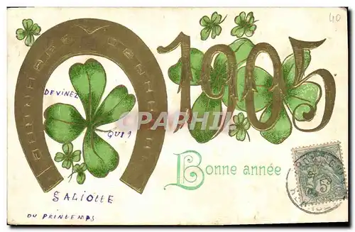 Cartes postales Fantaisie Annee 1905 Fer a cheval Trefles