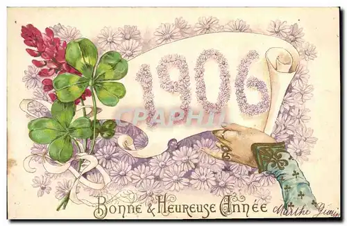 Cartes postales Fantaisie Annee 1906 Fleurs Trefles