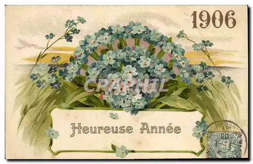 Cartes postales Fantaisie Annee 1906 Fleurs