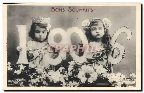 Cartes postales Fantaisie Annee 1906 Enfants Bons souhaits