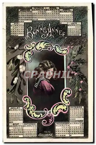 Cartes postales Fantaisie Annee Calendrier Enfant