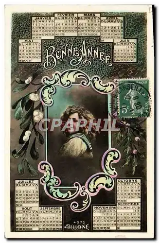 Cartes postales Fantaisie Annee Calendrier Enfant