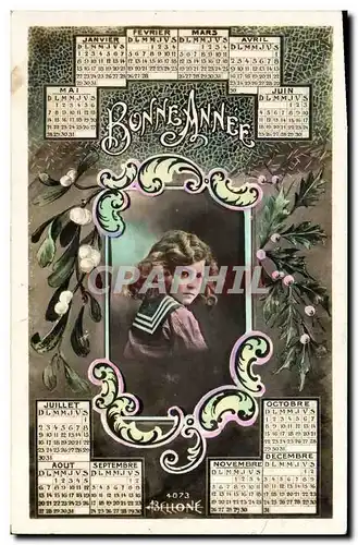 Cartes postales Fantaisie Annee Calendrier Enfant