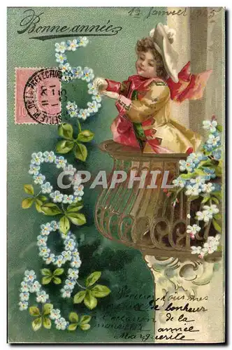 Cartes postales Fantaisie Annee 1905 Fleurs Enfant