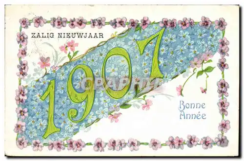 Cartes postales Fantaisie Annee 1907 Fleurs