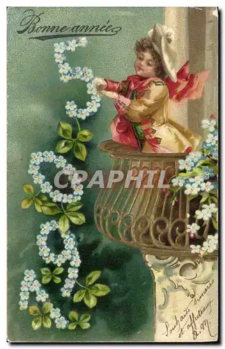 Cartes postales Fantaisie Annee 1905 Enfant Fleurs