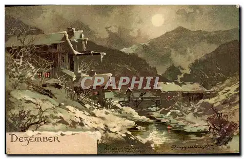 Cartes postales Fantaisie Mois Decembre Dezember