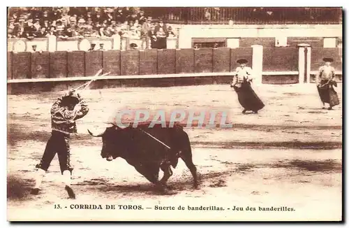 Cartes postales Corrida Course de Taureaux Suerte de Banderillas