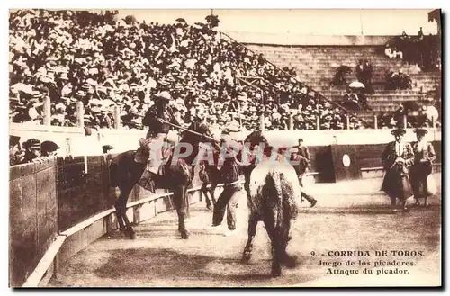 Cartes postales Corrida Course de Taureaux Juego de los picadores