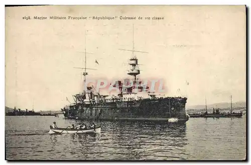 Cartes postales Bateau de Guerre Republique Cuirasse de 1ere classe