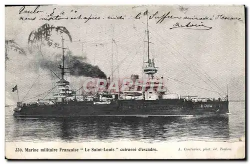 Cartes postales Bateau de Guerre Le Saint Louis Cuirasse d'escadre