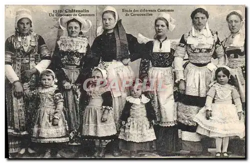 Ansichtskarte AK Folklore Chateaulin Un concours de costumes Cornouailles