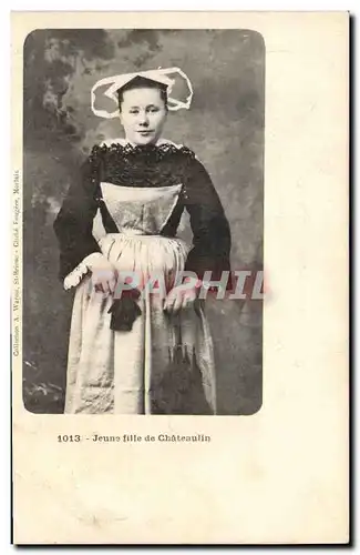 Ansichtskarte AK Folklore Jeune fille de Chateaulin