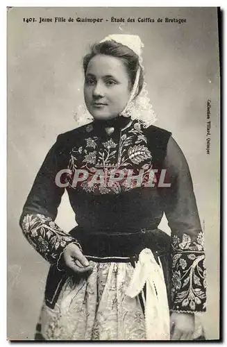 Cartes postales Folklore Jeune fille de Quimper