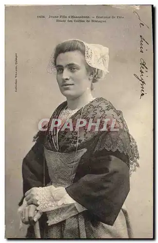 Cartes postales Folklore Jeune fille d&#39Hennebont Costume de fete