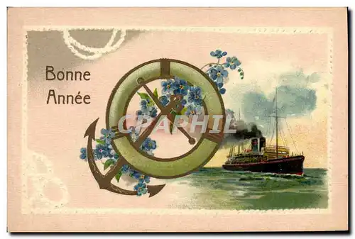 Cartes postales Fantaisie Fleurs Bateau Ancre Bulgarie Bulgaria