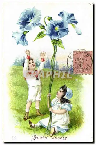 Cartes postales Fantaisie Fleurs Enfants