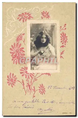 Cartes postales Fantaisie Fleurs Enfant