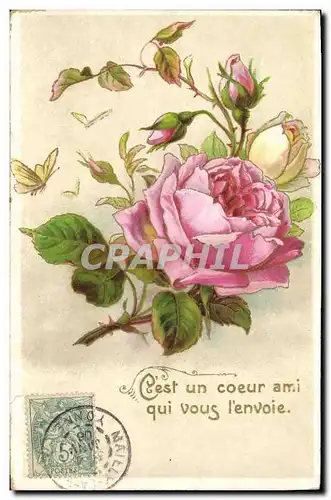 Cartes postales Fantaisie Fleurs