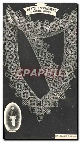 Cartes postales Folklore Dentelle Dentelliere Craponne Lingerie Cluny