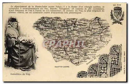 Cartes postales Folklore Dentelle Dentelliere Haute loire Le Puy