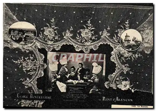 Cartes postales Folklore Dentelle Dentelliere Point d'Alencon