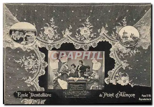 Cartes postales Folklore Dentelle Ecole Dentelliere de Point d'Alencon