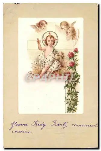 Cartes postales Fantaisie Enfant Ange Agneau