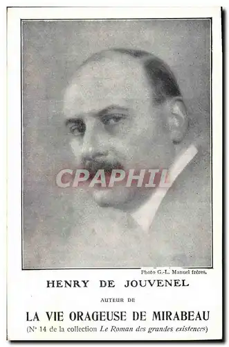 Cartes postales Henry de Jouvenel La Vie orageuse de Mirabeau