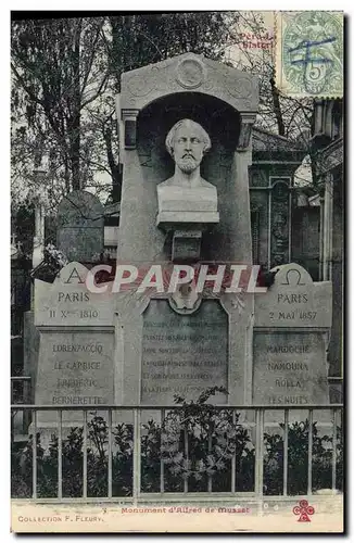 Cartes postales Paris Pere Lachaise Monument d&#39Alfred de Musset