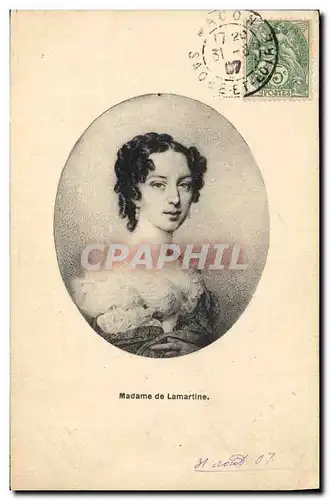 Cartes postales Madame de Lamartine
