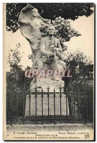 Ansichtskarte AK Ermenonville Monument eleve a la memoire de Jean Jacques Rousseau