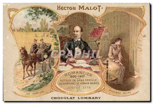 Cartes postales Hector Malot En famille Mariage riche Chocolat Lombart