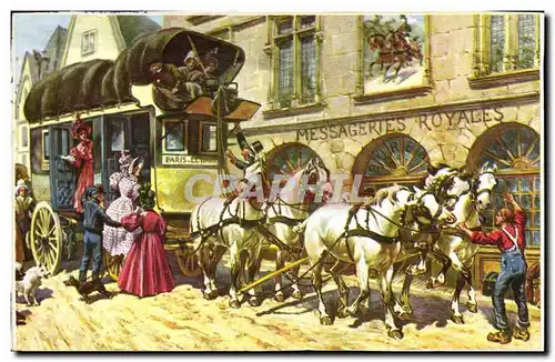 Cartes postales Cheval Equitation Hippisme Messageries Royales