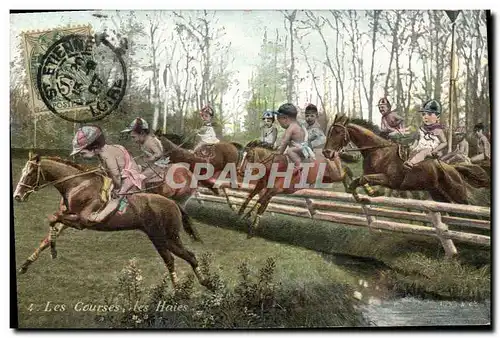 Cartes postales Cheval Equitation Hippisme Enfants Les courses Les haies
