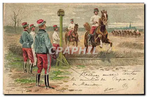 Cartes postales Cheval Equitation Hippisme Sauts d&#39obstacles Eugene Chaperon