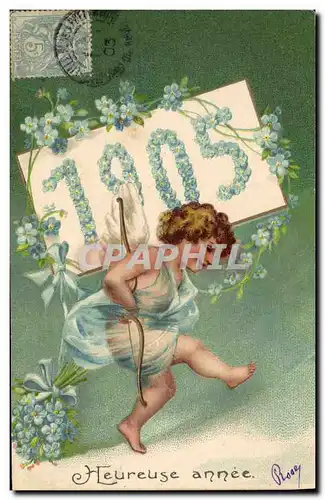 Cartes postales Fantaisie Fleurs Annee 1905 Enfant Ange