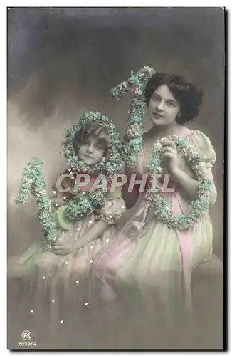 Cartes postales Fantaisie Fleurs Annee 1910 Femme