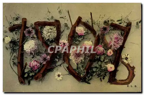 Cartes postales Fantaisie Fleurs Annee 1908