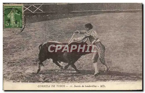 Ansichtskarte AK Corrida Course de taureaux Suerte de banderillas